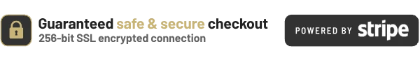 Guaranteed safe & secure checkout — powered by Stripe