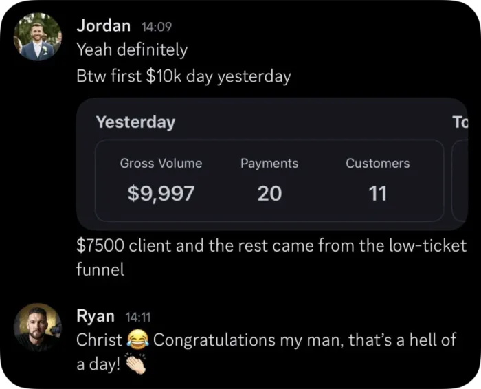 Client result — First ever $10,000 day