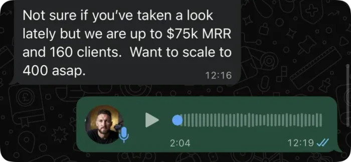 Client result — $75K MRR