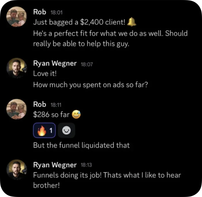 Client result — $2,400 client