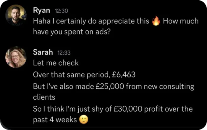 Client result — $30K month